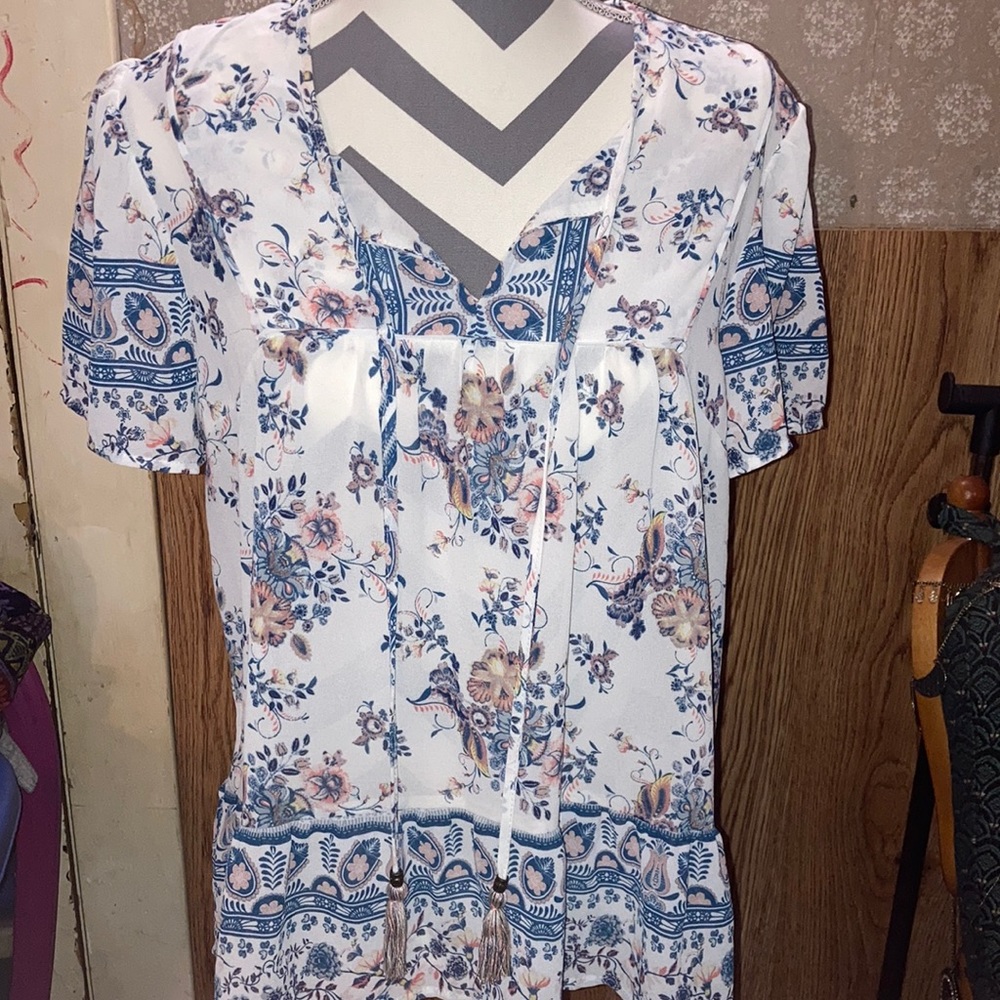 Knox Rose Floral Blouse Large
